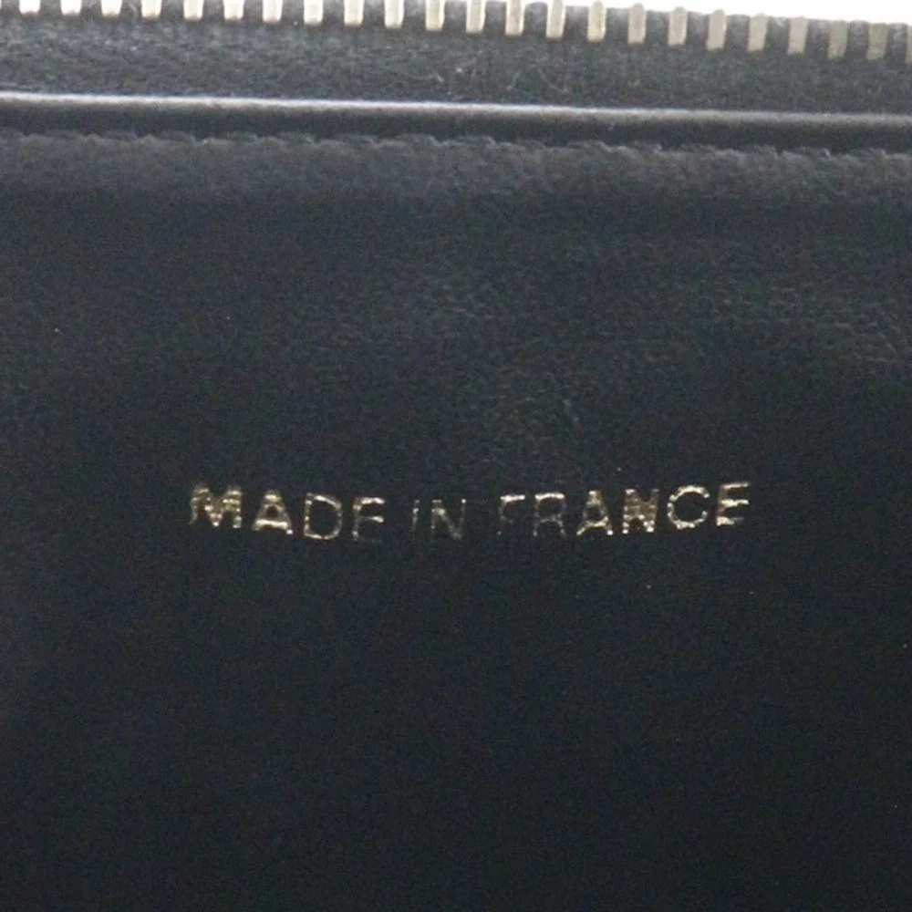 CHANEL Black Caviar Leather Logo Pouch